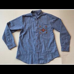 Girl/ Junior M Leisure Club 100% Cotton Embroidered Full Sleeves Button …